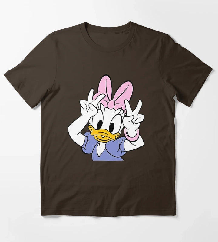 Daisy Duck Say Hi Cute T-Shirt Brown