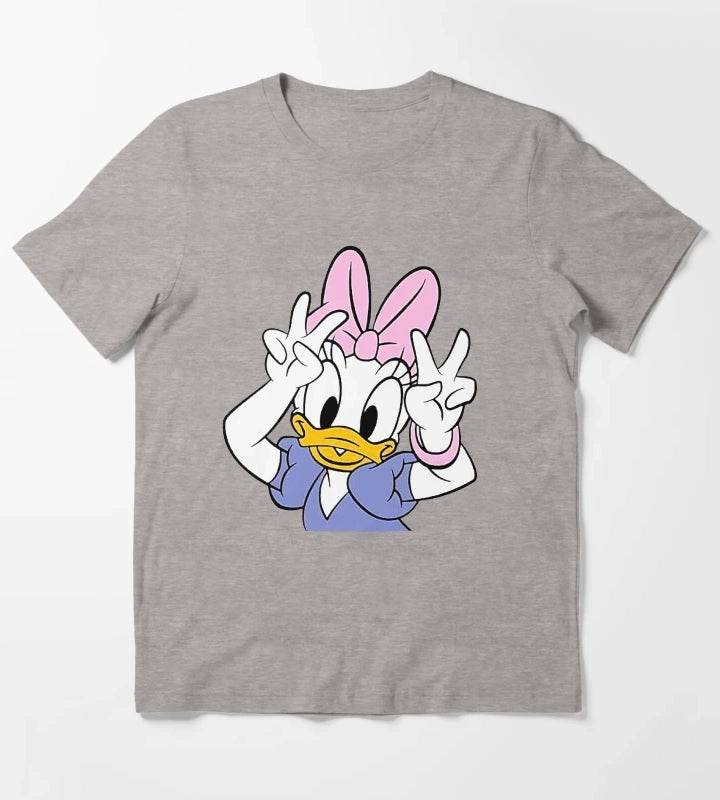 Daisy Duck Say Hi Cute T-Shirt Heather Grey