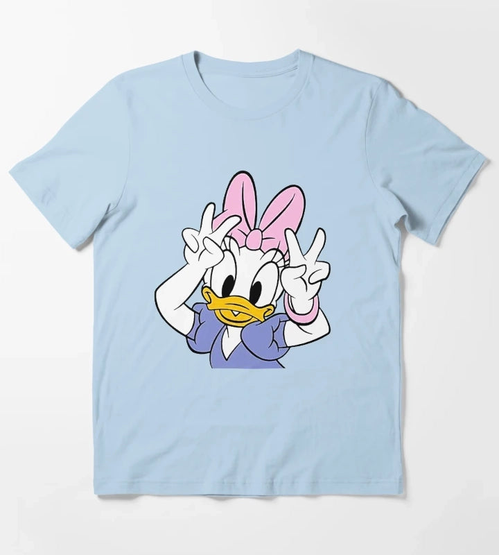 Daisy Duck Say Hi Cute T-Shirt Sky Blue