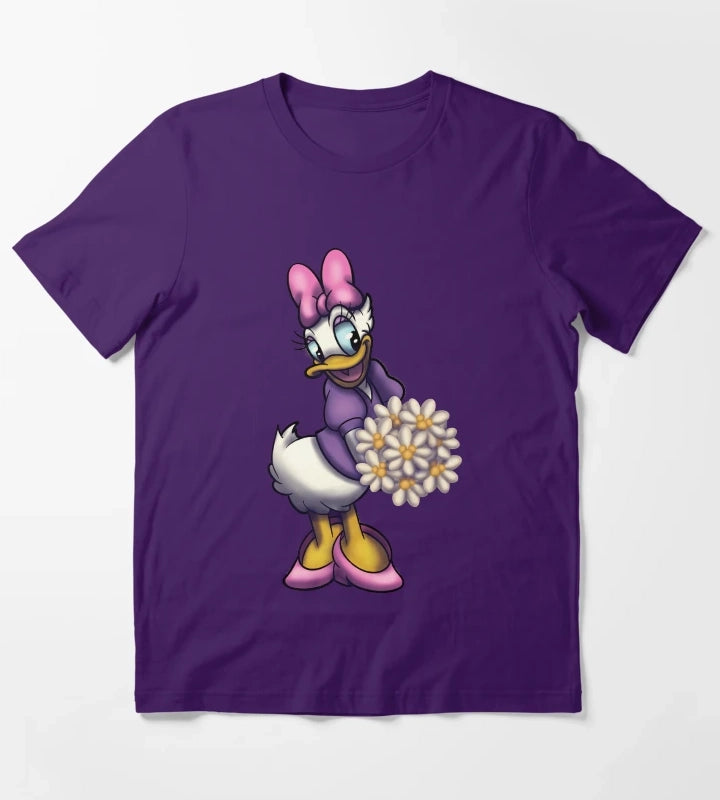 Daisy Duck with Bouquet of Daisies T-Shirt Purple