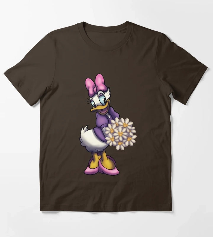 Daisy Duck with Bouquet of Daisies T-Shirt Brown
