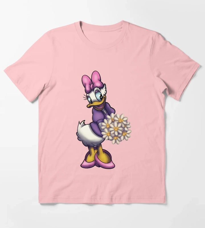 Daisy Duck with Bouquet of Daisies T-Shirt Dark Grey
