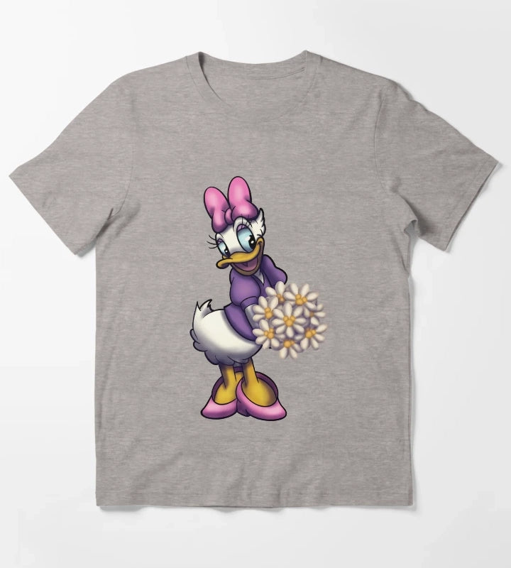 Daisy Duck with Bouquet of Daisies T-Shirt Heather Grey