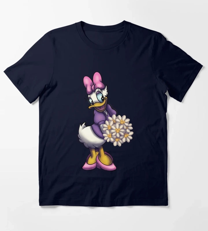 Daisy Duck with Bouquet of Daisies T-Shirt Navy