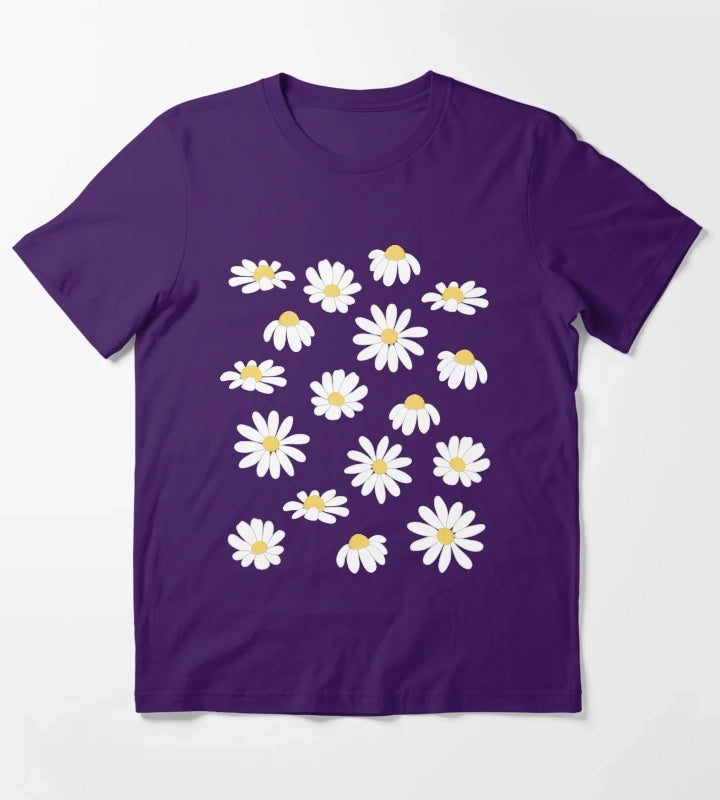 Daisy Field Lavender Blue Periwinkle T-Shirt Purple