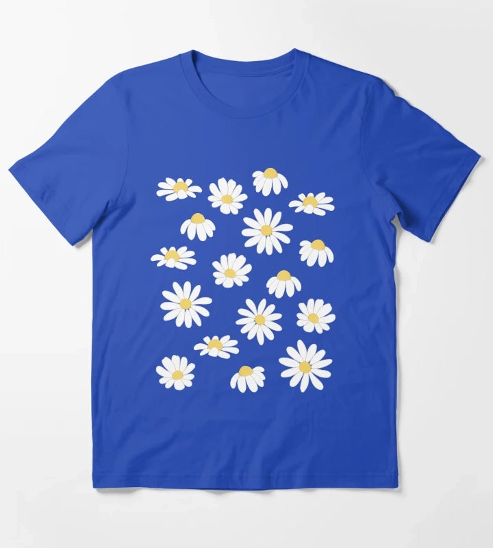 Daisy Field Lavender Blue Periwinkle T-Shirt Blue