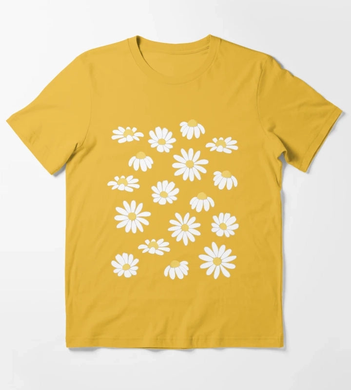 Daisy Field Lavender Blue Periwinkle T-Shirt Yellow