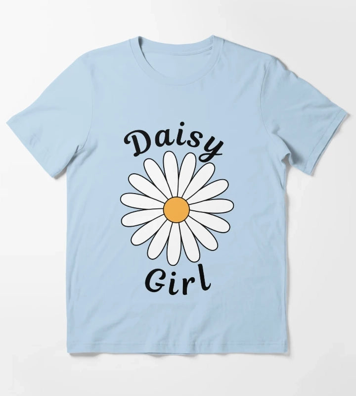 Daisy Girl Design for Those That Love Daisies T-Shirt Sky Blue