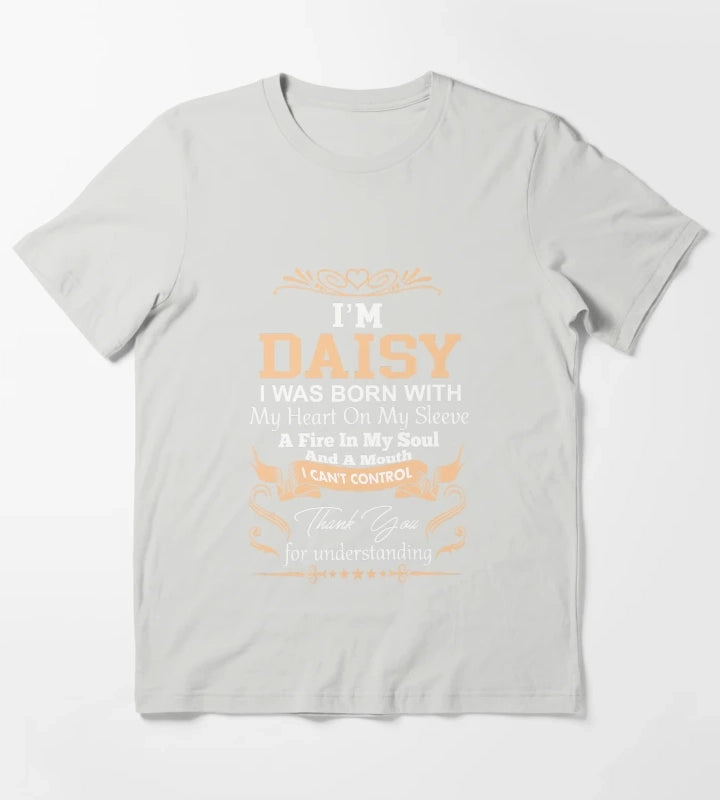 Daisy Girl Name Definition T-Shirt Light Grey