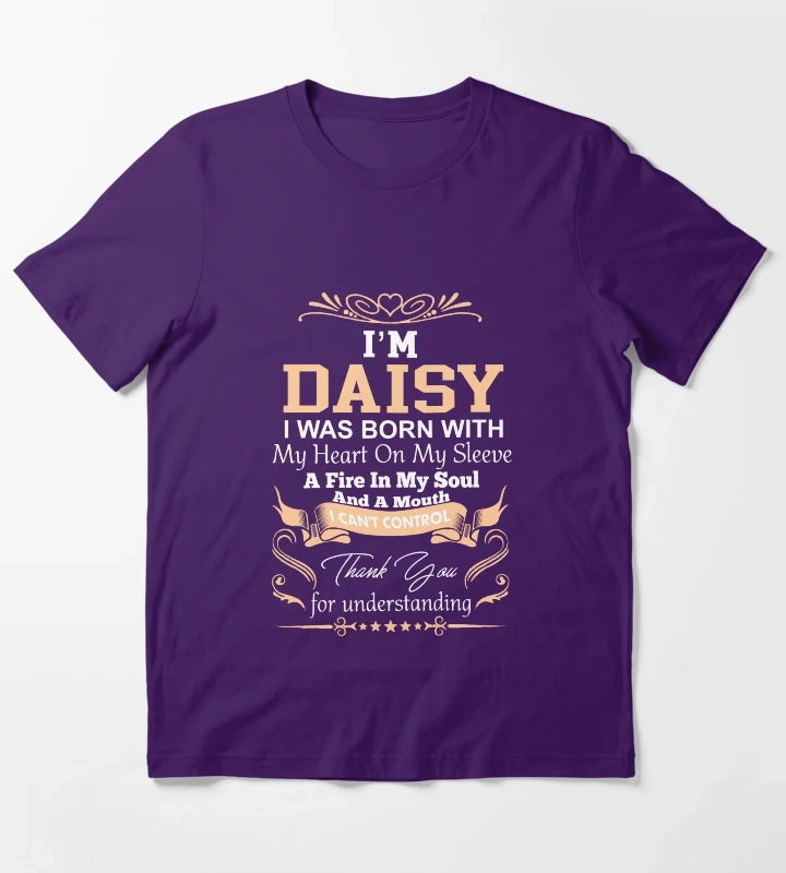 Daisy Girl Name Definition T-Shirt Purple