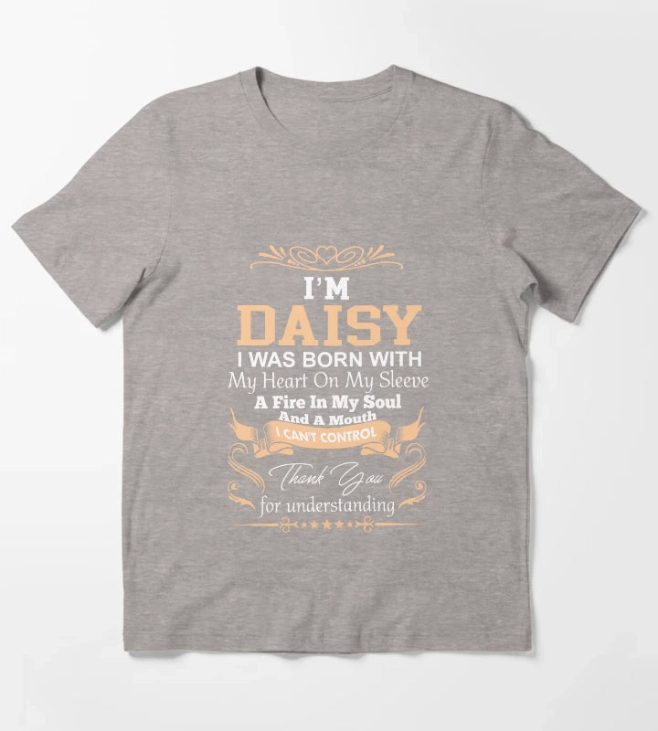 Daisy Girl Name Definition T-Shirt Heather Grey