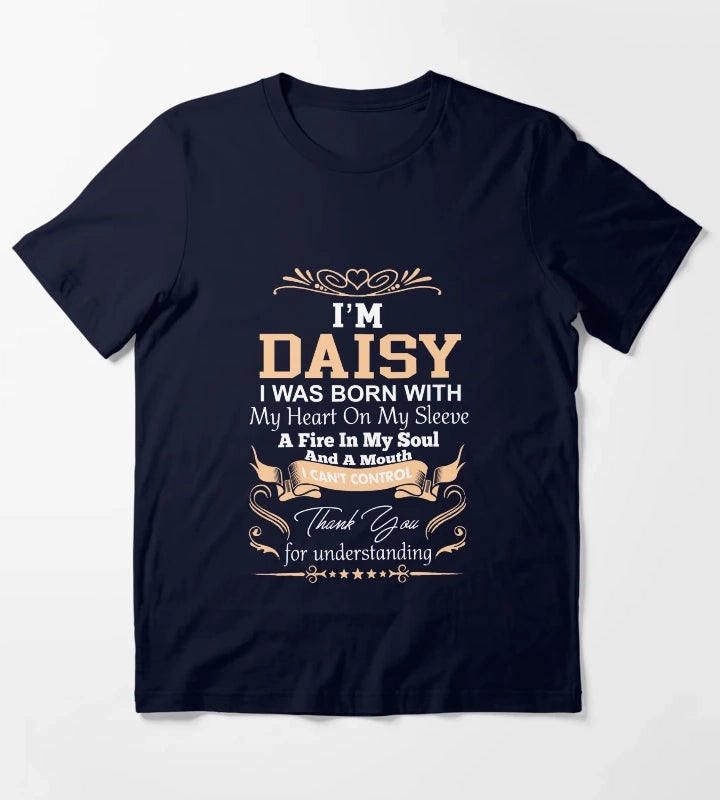 Daisy Girl Name Definition T-Shirt Navy