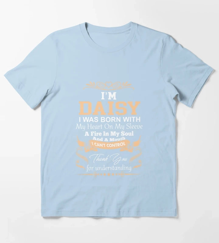 Daisy Girl Name Definition T-Shirt Sky Blue