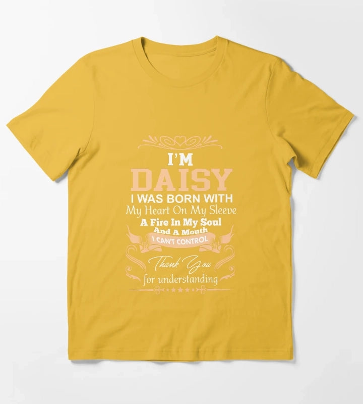 Daisy Girl Name Definition T-Shirt Yellow