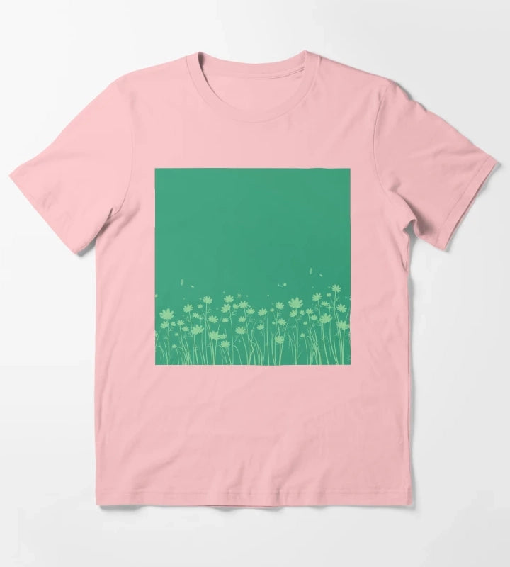 Daisy Green Pattern T-Shirt Dark Grey