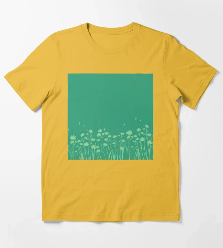 Daisy Green Pattern T-Shirt Yellow