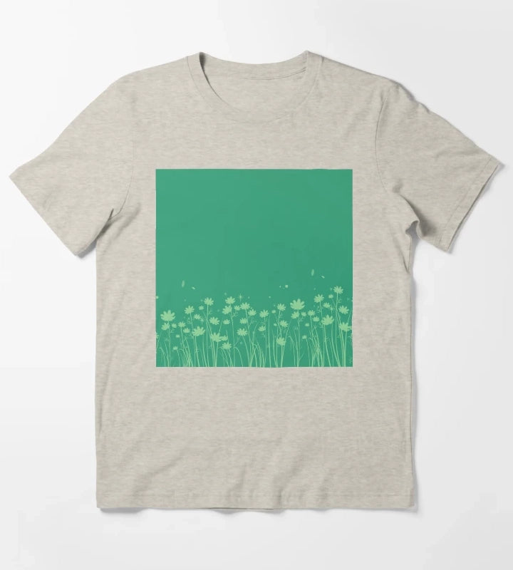 Daisy Green Pattern T-Shirt Cream