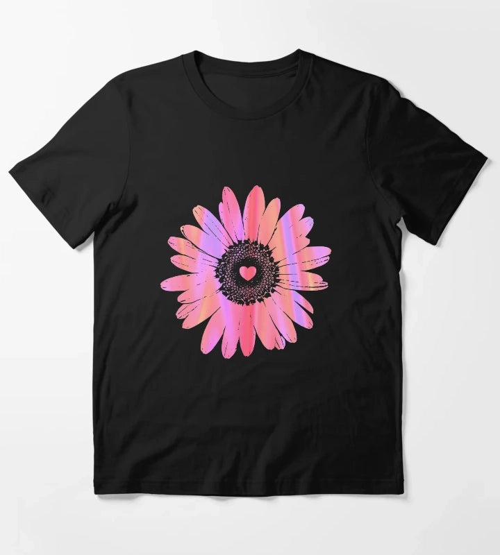 Daisy Heart Graphic Design T-Shirt