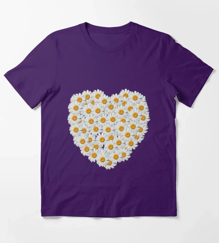 Daisy Heart T-Shirt Purple