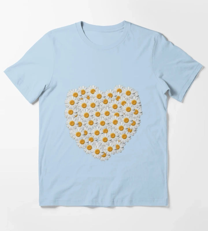 Daisy Heart T-Shirt Sky Blue