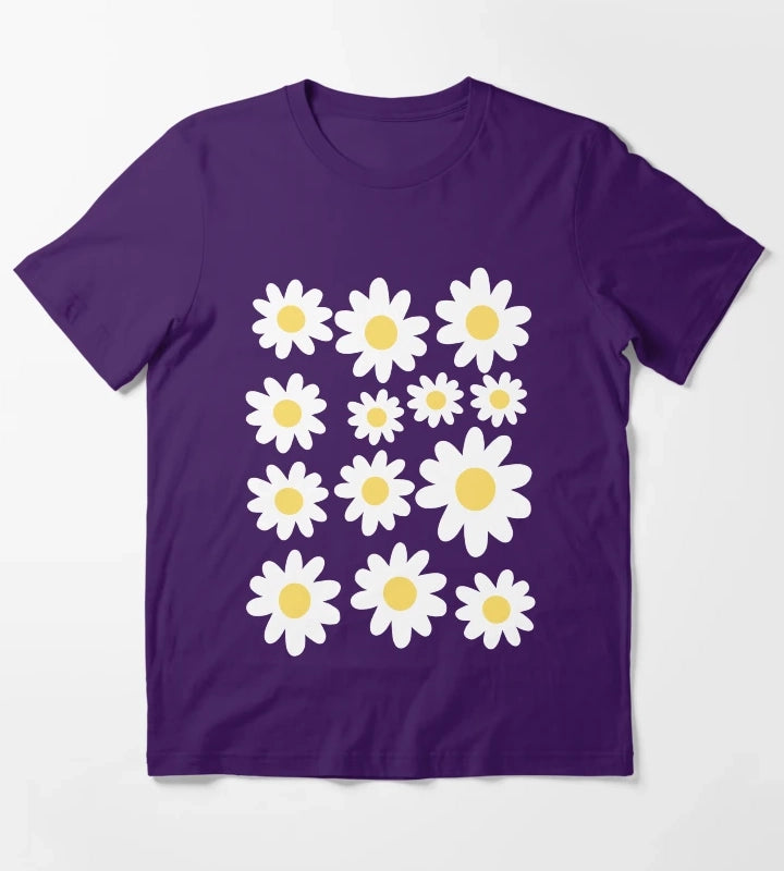 Daisy Illustration T-Shirt Purple