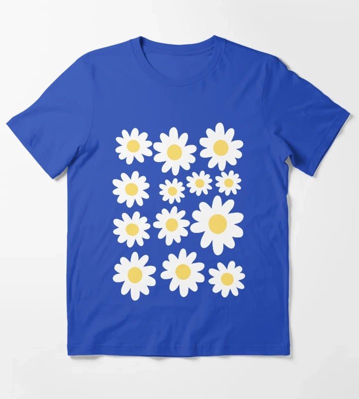 Daisy Illustration T-Shirt Blue