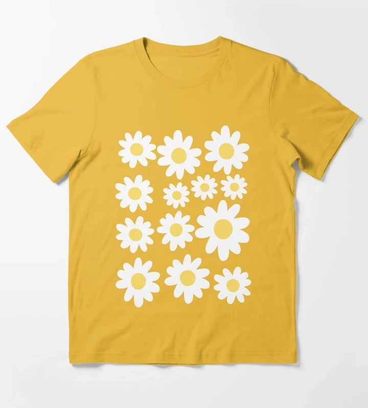 Daisy Illustration T-Shirt Yellow