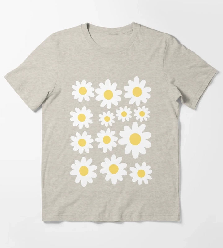 Daisy Illustration T-Shirt Cream