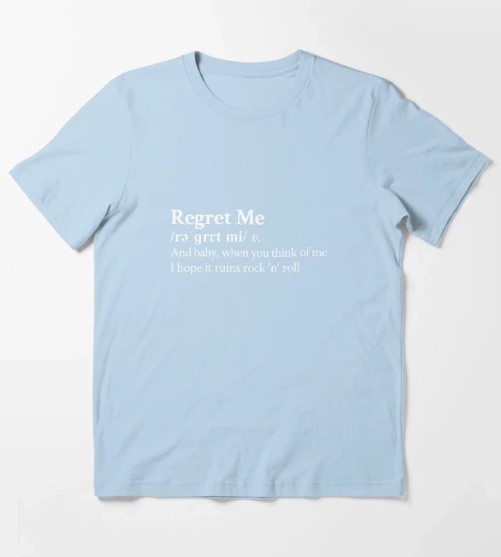 Daisy Jones The Six Riley Keough Aesthetic Quote Lyrics Black T-Shirt Sky Blue