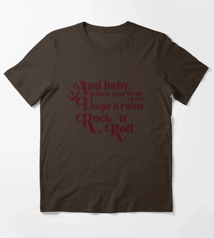 Daisy Jones The Six Riley Keough Aesthetic Quote Lyrics T-Shirt Brown