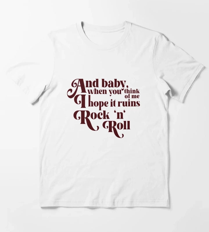 Daisy Jones The Six Riley Keough Aesthetic Quote Lyrics T-Shirt White