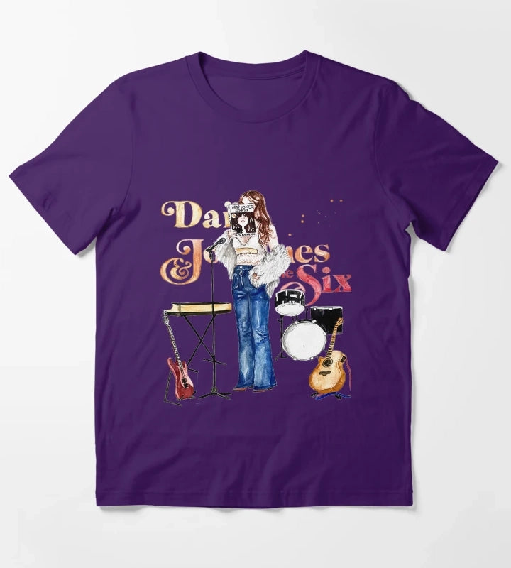 Daisy Jones The Six by Taylor Jenkins Reid T-Shirt Purple
