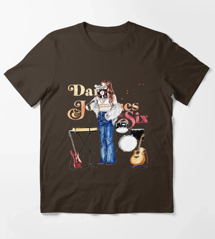 Daisy Jones The Six by Taylor Jenkins Reid T-Shirt Brown