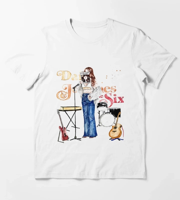 Daisy Jones The Six by Taylor Jenkins Reid T-Shirt White
