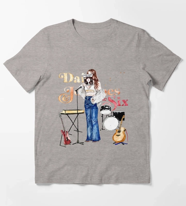 Daisy Jones The Six by Taylor Jenkins Reid T-Shirt Heather Grey