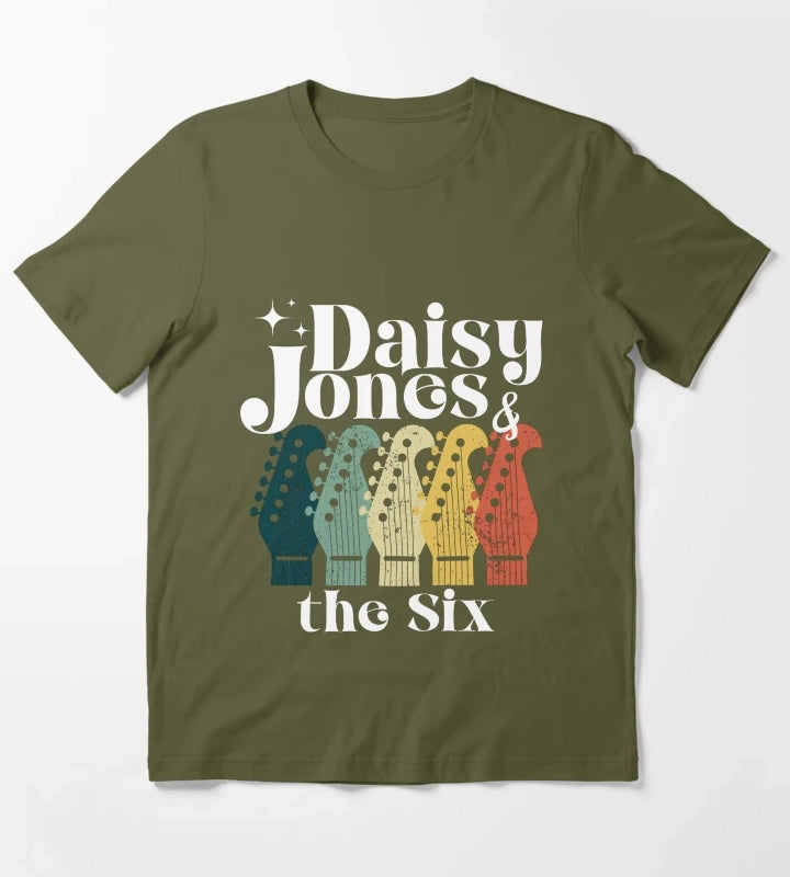 Daisy Jones and the Six band design T-Shirt Olive Green