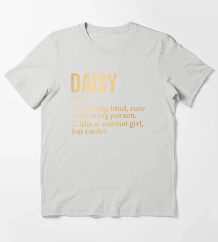 Daisy Name Definition in Gold T-Shirt Light Grey