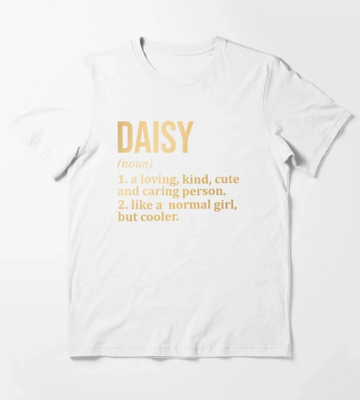 Daisy Name Definition in Gold T-Shirt White