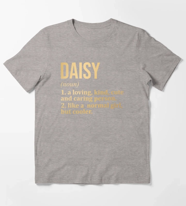 Daisy Name Definition in Gold T-Shirt Heather Grey