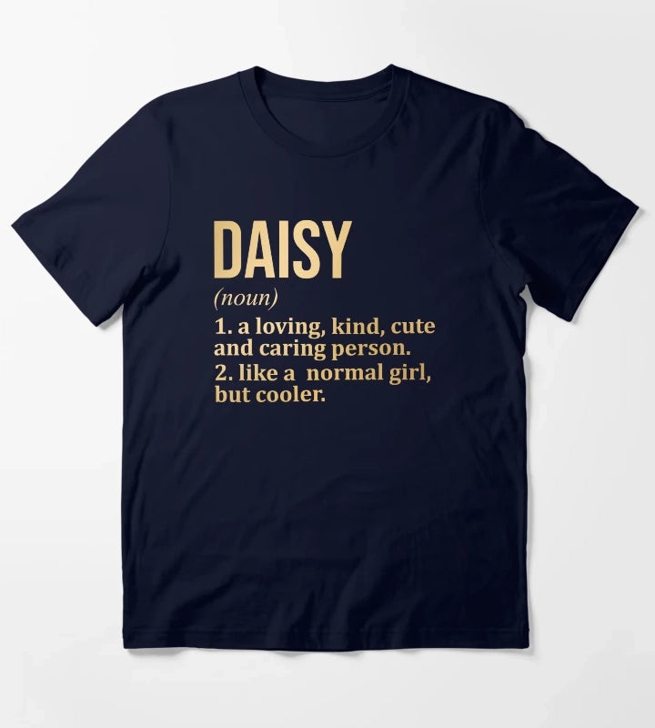 Daisy Name Definition in Gold T-Shirt Navy