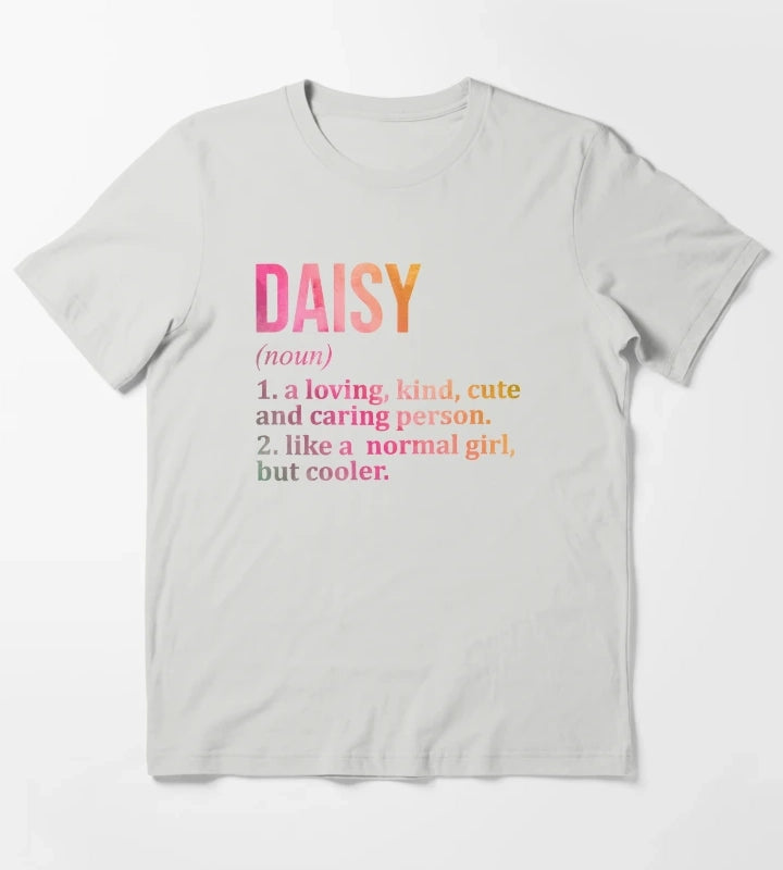 Daisy Name Definition in Watercolor T-Shirt Light Grey