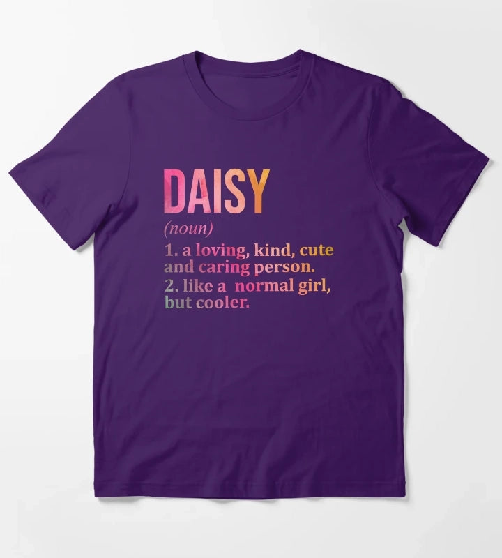 Daisy Name Definition in Watercolor T-Shirt Purple