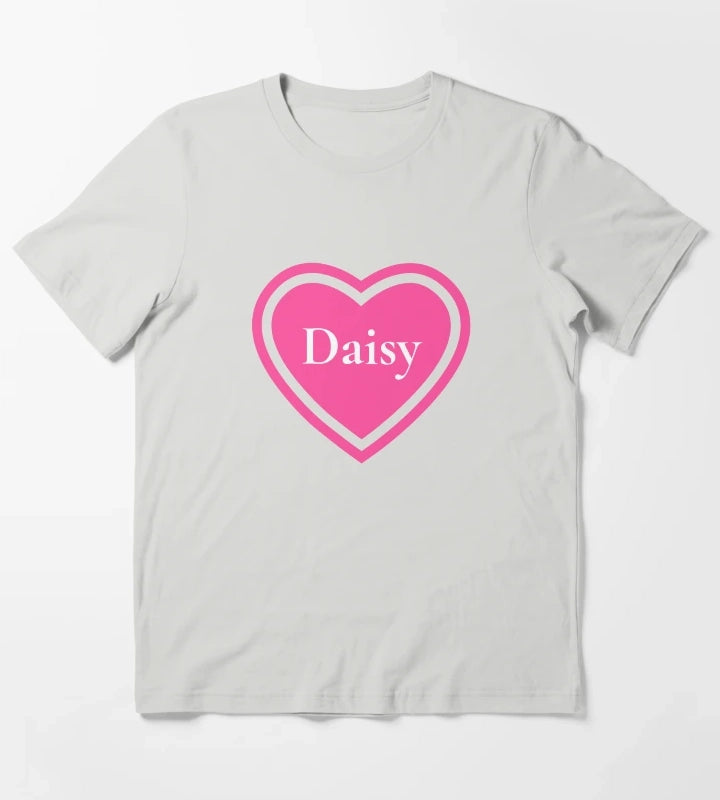 Daisy Name Girl Pink T-Shirt Light Grey