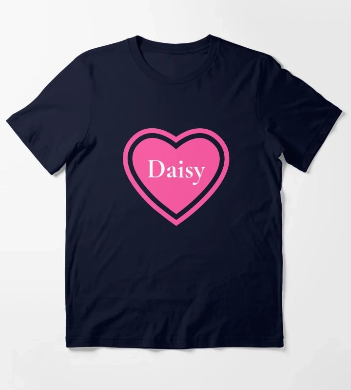 Daisy Name Girl Pink T-Shirt Navy