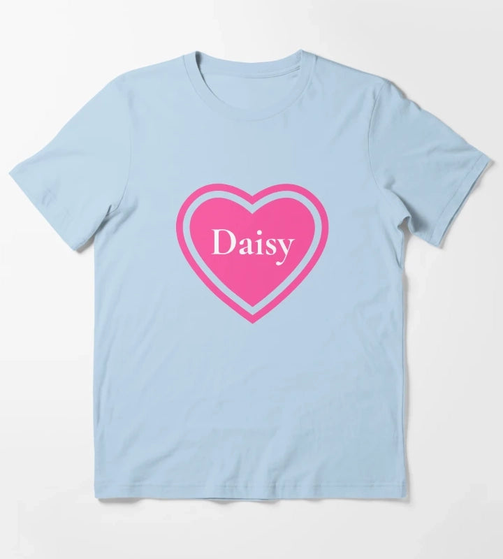 Daisy Name Girl Pink T-Shirt Sky Blue