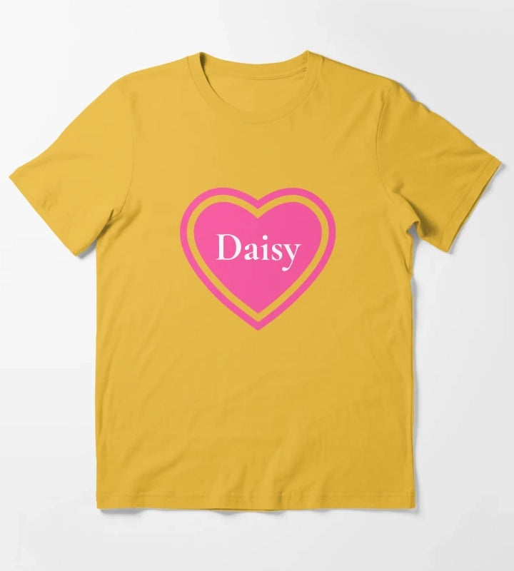 Daisy Name Girl Pink T-Shirt Yellow