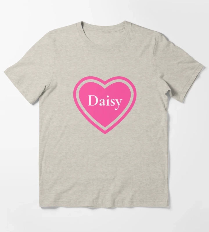 Daisy Name Girl Pink T-Shirt Cream