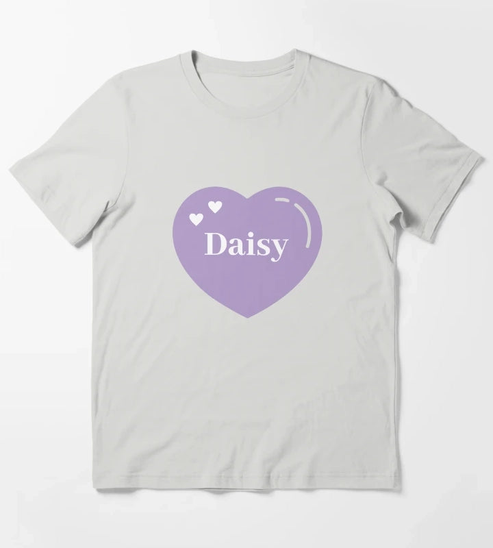 Daisy Name Girl Purple T-Shirt Light Grey