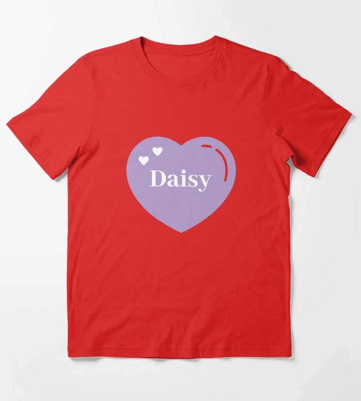 Daisy Name Girl Purple T-Shirt Red