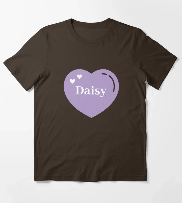 Daisy Name Girl Purple T-Shirt Brown